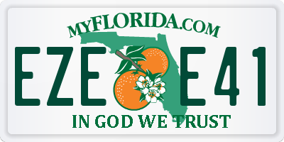FL license plate EZEE41