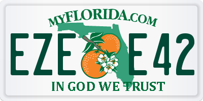 FL license plate EZEE42