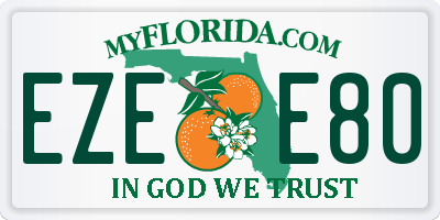 FL license plate EZEE80