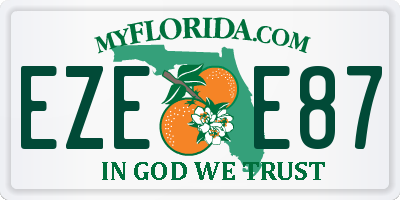 FL license plate EZEE87