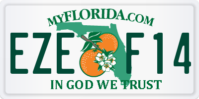 FL license plate EZEF14