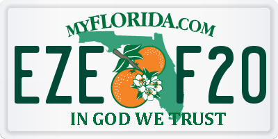 FL license plate EZEF20
