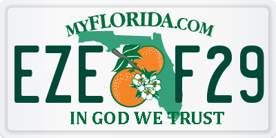 FL license plate EZEF29