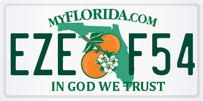 FL license plate EZEF54