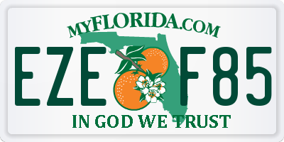FL license plate EZEF85