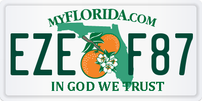 FL license plate EZEF87