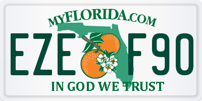 FL license plate EZEF90