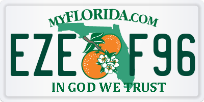 FL license plate EZEF96