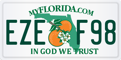 FL license plate EZEF98