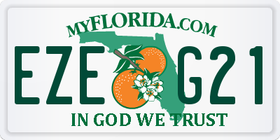 FL license plate EZEG21