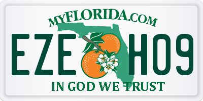 FL license plate EZEH09