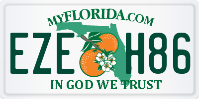 FL license plate EZEH86