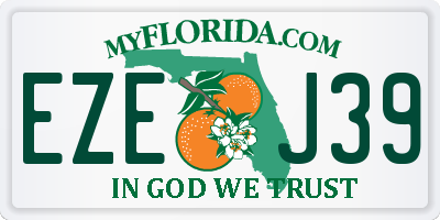 FL license plate EZEJ39