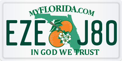 FL license plate EZEJ80