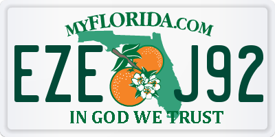 FL license plate EZEJ92