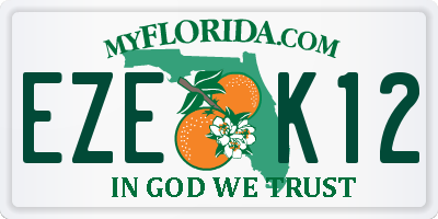 FL license plate EZEK12