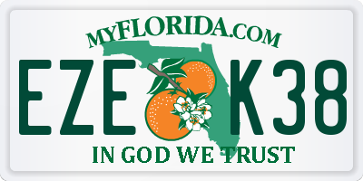 FL license plate EZEK38