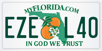 FL license plate EZEL40