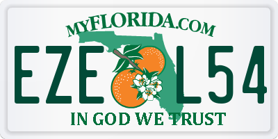FL license plate EZEL54