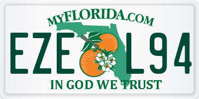 FL license plate EZEL94
