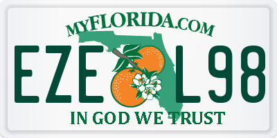 FL license plate EZEL98