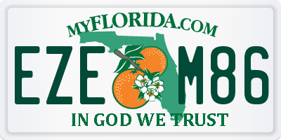 FL license plate EZEM86