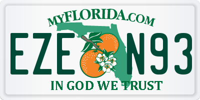 FL license plate EZEN93