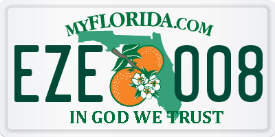 FL license plate EZEO08