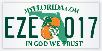 FL license plate EZEO17