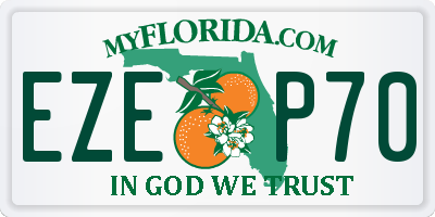 FL license plate EZEP70