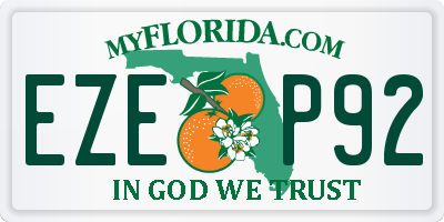 FL license plate EZEP92