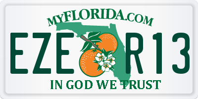 FL license plate EZER13