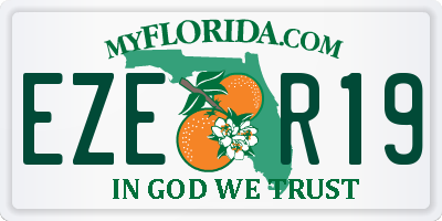FL license plate EZER19