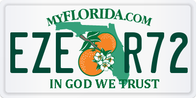 FL license plate EZER72