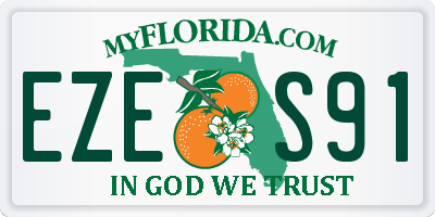 FL license plate EZES91