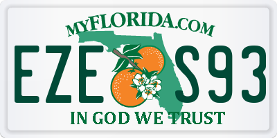 FL license plate EZES93
