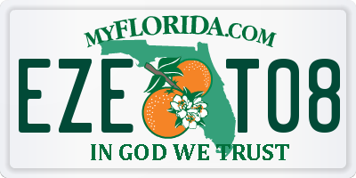 FL license plate EZET08