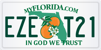 FL license plate EZET21