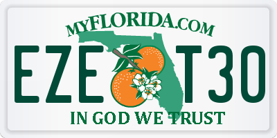 FL license plate EZET30
