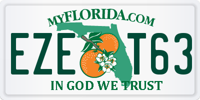 FL license plate EZET63