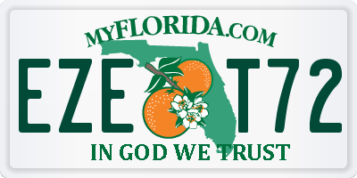 FL license plate EZET72