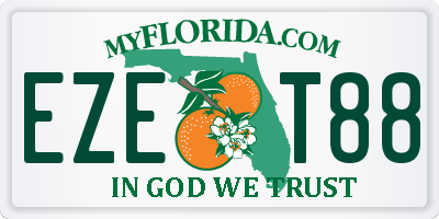 FL license plate EZET88