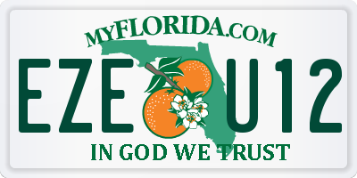 FL license plate EZEU12