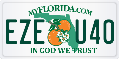 FL license plate EZEU40