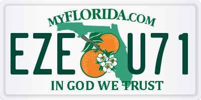 FL license plate EZEU71