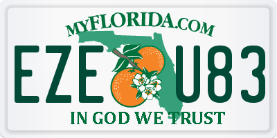 FL license plate EZEU83