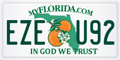 FL license plate EZEU92
