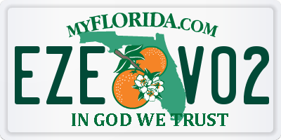 FL license plate EZEV02