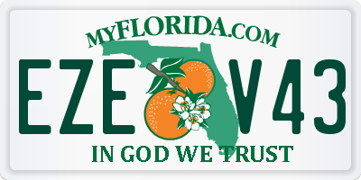 FL license plate EZEV43