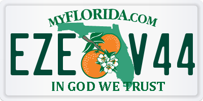 FL license plate EZEV44